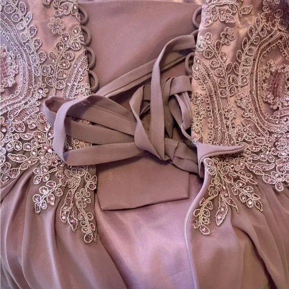 MAUVE COLOR EVENING Chiffon Party PROM Evening Dress XS - Picture 3 of 11